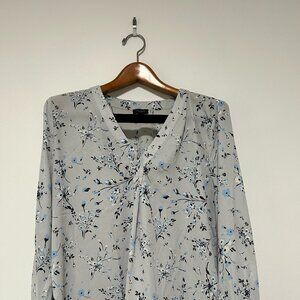 Blue, White Blouse, Ann Taylor Factory